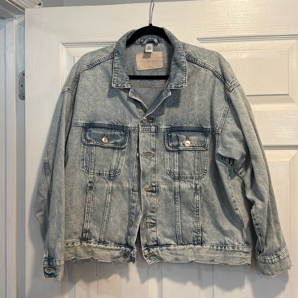 &Denim Oversized Jean Jack, Size Medium